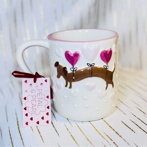 Dachshund Valentine Mug | Petal & Pearl Doxie Coffee Cup | NWT